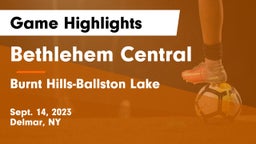 Bethlehem Central  vs Burnt Hills-Ballston Lake  Game Highlights - Sept. 14, 2023