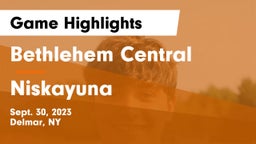Bethlehem Central  vs Niskayuna  Game Highlights - Sept. 30, 2023