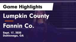 Lumpkin County  vs Fannin Co.  Game Highlights - Sept. 17, 2020