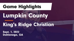 Lumpkin County  vs King's Ridge Christian  Game Highlights - Sept. 1, 2022