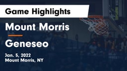 Mount Morris  vs Geneseo  Game Highlights - Jan. 5, 2022