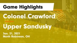 Colonel Crawford  vs Upper Sandusky  Game Highlights - Jan. 21, 2021
