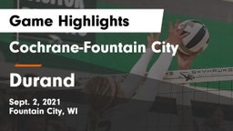 Cochrane-Fountain City  vs Durand  Game Highlights - Sept. 2, 2021
