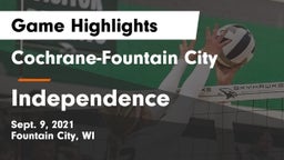 Cochrane-Fountain City  vs Independence  Game Highlights - Sept. 9, 2021