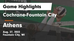 Cochrane-Fountain City  vs Athens  Game Highlights - Aug. 27, 2022