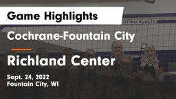Cochrane-Fountain City  vs Richland Center  Game Highlights - Sept. 24, 2022