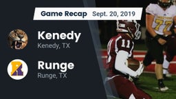 Recap: Kenedy  vs. Runge  2019