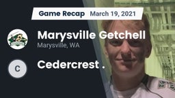 Recap: Marysville Getchell  vs. Cedercrest . 2021