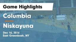 Columbia  vs Niskayuna  Game Highlights - Dec 16, 2016