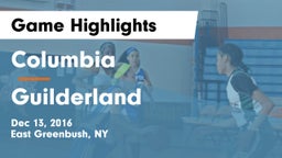 Columbia  vs Guilderland  Game Highlights - Dec 13, 2016