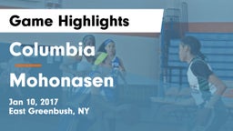 Columbia  vs Mohonasen  Game Highlights - Jan 10, 2017