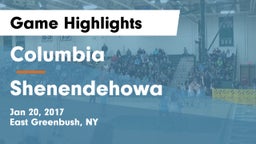 Columbia  vs Shenendehowa  Game Highlights - Jan 20, 2017