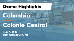 Columbia  vs Colonie Central  Game Highlights - Feb 7, 2017