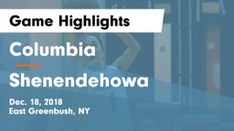 Columbia  vs Shenendehowa  Game Highlights - Dec. 18, 2018