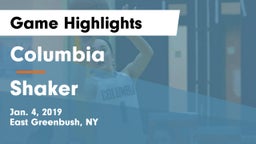 Columbia  vs Shaker  Game Highlights - Jan. 4, 2019