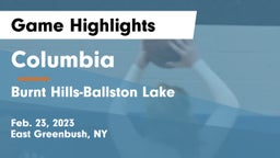 Columbia  vs Burnt Hills-Ballston Lake  Game Highlights - Feb. 23, 2023