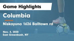 Columbia  vs Niskayuna 1626 Balltown rd  Game Highlights - Nov. 4, 2020