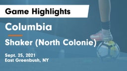 Columbia  vs Shaker  (North Colonie) Game Highlights - Sept. 25, 2021