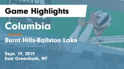Columbia  vs Burnt Hills-Ballston Lake  Game Highlights - Sept. 19, 2019