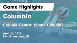 Columbia  vs Colonie Central  (South Colonie) Game Highlights - April 21, 2021