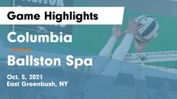 Columbia  vs Ballston Spa  Game Highlights - Oct. 5, 2021