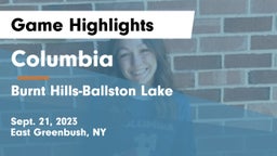 Columbia  vs Burnt Hills-Ballston Lake  Game Highlights - Sept. 21, 2023