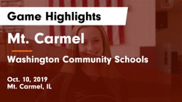 Mt. Carmel  vs Washington Community Schools Game Highlights - Oct. 10, 2019