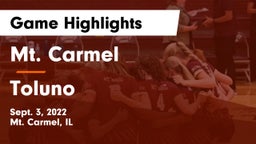Mt. Carmel  vs Toluno Game Highlights - Sept. 3, 2022