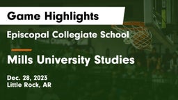 Episcopal Collegiate School vs Mills University Studies  Game Highlights - Dec. 28, 2023