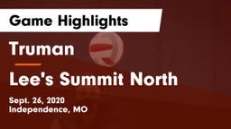 Truman  vs Lee's Summit North  Game Highlights - Sept. 26, 2020