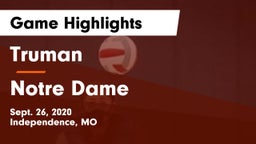 Truman  vs Notre Dame Game Highlights - Sept. 26, 2020