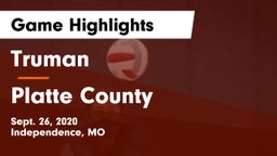 Truman  vs Platte County Game Highlights - Sept. 26, 2020