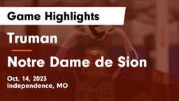 Truman  vs Notre Dame de Sion  Game Highlights - Oct. 14, 2023