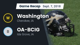 Recap: Washington  vs. OA-BCIG  2018