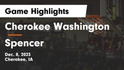 Cherokee Washington  vs Spencer  Game Highlights - Dec. 8, 2023