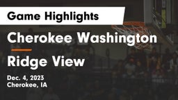 Cherokee Washington  vs Ridge View Game Highlights - Dec. 4, 2023