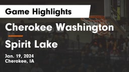 Cherokee Washington  vs Spirit Lake  Game Highlights - Jan. 19, 2024