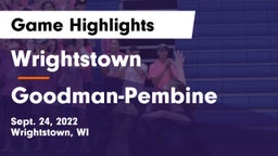 Wrightstown  vs Goodman-Pembine Game Highlights - Sept. 24, 2022