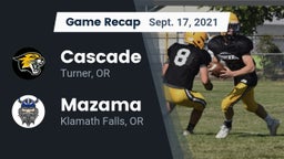 Recap: Cascade  vs. Mazama  2021