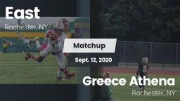 Matchup: East  vs. Greece Athena  2020