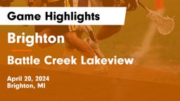 Brighton  vs Battle Creek Lakeview  Game Highlights - April 20, 2024