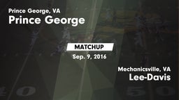 Matchup: Prince George High vs. Lee-Davis  2016