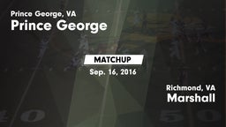 Matchup: Prince George High vs. Marshall  2016