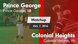 Matchup: Prince George High vs. Colonial Heights  2016