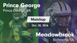 Matchup: Prince George High vs. Meadowbrook  2016