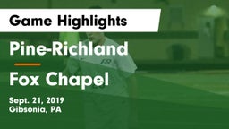 Pine-Richland  vs Fox Chapel  Game Highlights - Sept. 21, 2019