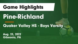 Pine-Richland  vs Quaker Valley HS - Boys Varsity Game Highlights - Aug. 23, 2022