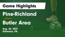 Pine-Richland  vs Butler Area  Game Highlights - Aug. 30, 2022