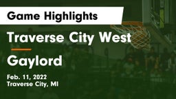 Traverse City West  vs Gaylord  Game Highlights - Feb. 11, 2022