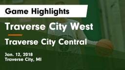 Traverse City West  vs Traverse City Central  Game Highlights - Jan. 12, 2018